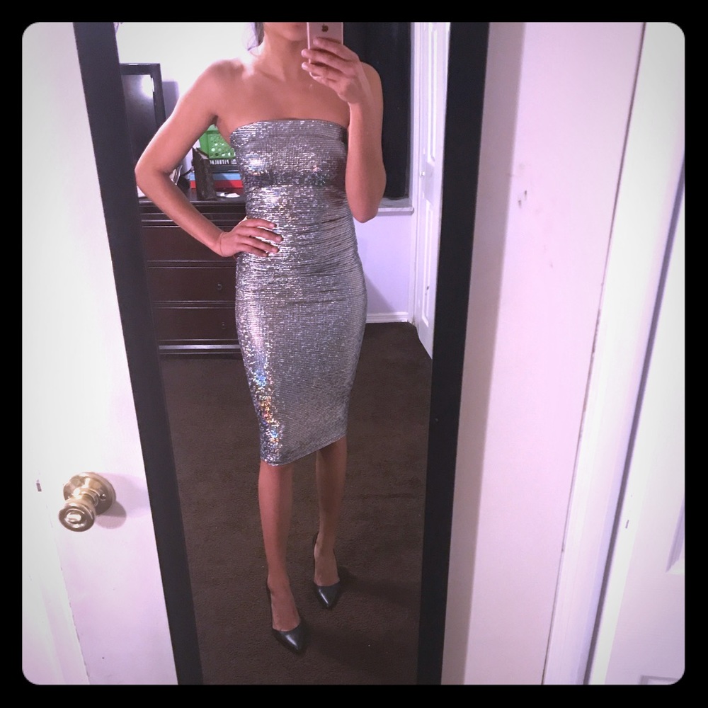 Silver Shimmer Tube Dress